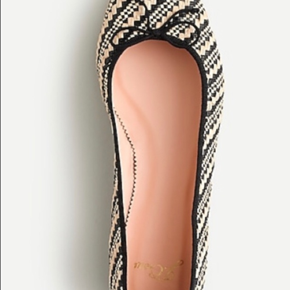 J.‎ Crew Women's Kiki Ballet Flats in Raffia Stripe - Picture 2 of 3